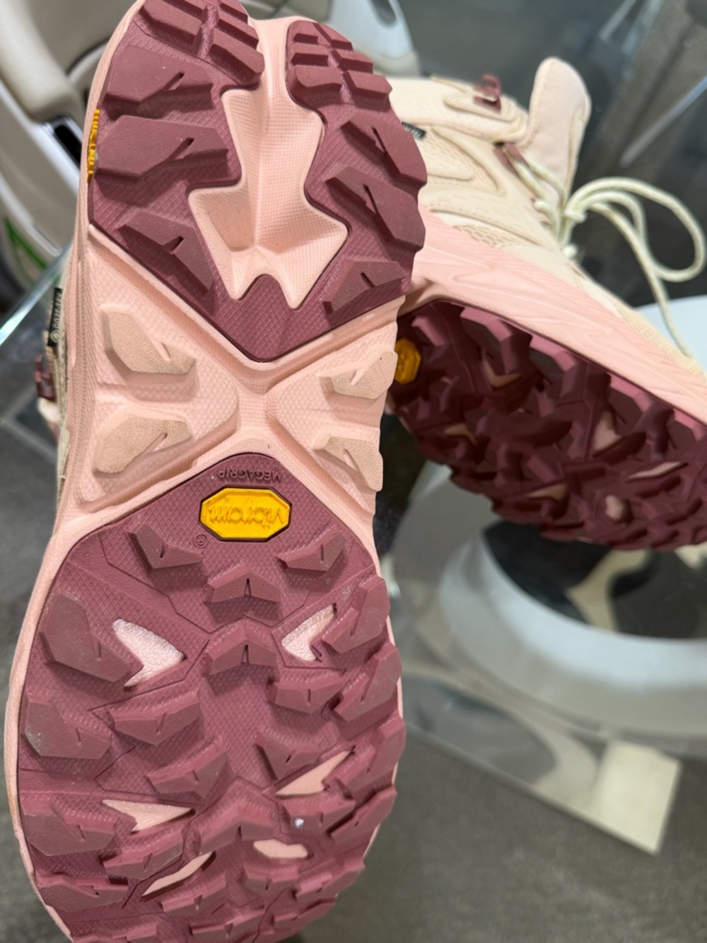 Hoka Trail Hiking Shoes in Beige & Pink - Picture 5 of 5